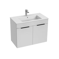 LAUFEN Jika Cube møbelpakke H607xB800xD430 mm. Leveres samlet med 2 låger og sorte greb. Lågerne er med softclose.