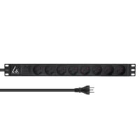 Lanview 19" 1U PDU 13A 8x dansk type K med overspndingsbeskyttelse 2 m kabel