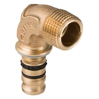 Geberit Mepla overgangsvinkel med nippel, 26 mm x 3/4"