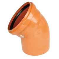 PVC bjning 110mm. 45. Med kort indstiksmuffe SN4, EN1401