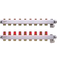 Danfoss SSM manifoldst, 9+9 kredse, med endestykke, 3/4"