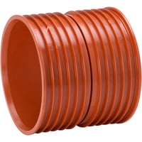 Uponor Double/Rib2 dobbeltmuffe, 200 mm PP, uden gummiring