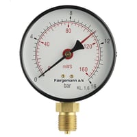 Manometer 1/2 x 80, 0-6 bar/0-60 MVS, nedadrettet studs