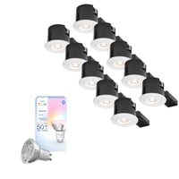 Philips Hue indbygningsspot 230V LED (rund) med Philips Hue Essential, GU10, hvid (mat), 10-pak - Nordtronic