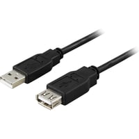 DELTACO USB 2.0 kabel Type A han - Type A hun 5m, sort