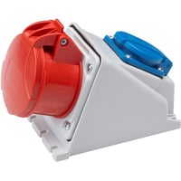 CEE kombi, dansk stikkontakt, H6, 400V, 16A, 5-polet, IP44 - Scame