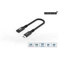Premium USB-C kabel extender 0,15 meter, 20Gbps, 240W, USB 3.2 Gen 2x2