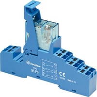 Finder komplet relæ, 8A, 2C/O, 24VDC med LED, push-in