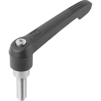 Spændehåndtag Størrelse: 2 - M8x40, Plast, Sort/Grå RAL 7021, Materiale: Rustfrit stål - udv gev - (2 stk.)