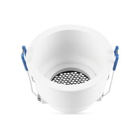 GU10 indbygningsspot - Rund, hvid, aluminium, honeycomb, anti-glare, IP20, Hul: Ø8 cm, Mål: Ø9 cm