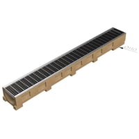 Rende Base 100, polymerbeton, galv. spalterist B125, 1 meter