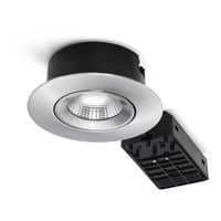 Se Nordtronic Velia ECO indbygningsspot, 230V, 7W, 2700/3000/4000K, rund, brstet aluminium - 6 stk hos WATTOO.DK