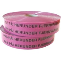 Billede af Markeringsbnd violet, 50 mm. Rulle a 500 mtr. "PAS P! HERUNDER FJERNVARME"