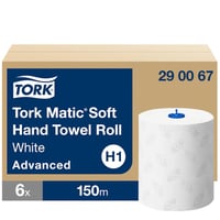 H?ndkl?derulle Advanced Tork Matic, soft, hvid, h1, 2lags - 6 stk.