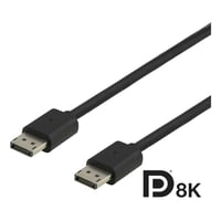 Deltaco DELTACO DisplayPort kabel, DP 1.4, 7680x4320 i 60Hz, 1m, sort