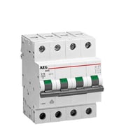 AEG Automatsikring C 10A, 4-polet C-karakteristik, brydeevne 10kA, 230/400V AC, 72mm bred