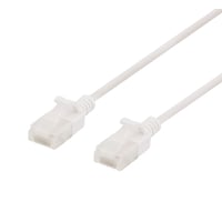 DELTACO U/UTP Cat6a patch cable, slim, 3,5mm diameter, 1,5m, white