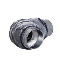 Fleksibel lyddmper 160 x 600 mm, 25 mm isolering, muffe tilslutning