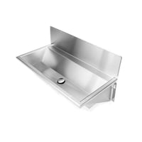 Purus Vaskerende, 1200mm, med bagplade, aflb i midten, slebet rustfri stl