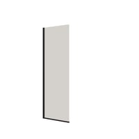 Dansani Match brusevæg, model D, 77 cm, klart glas, sort profil
