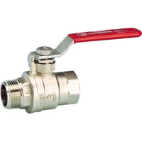 Kuglehane let stlgreb MF/NP 1/2", forniklet messing, muffe/nippel