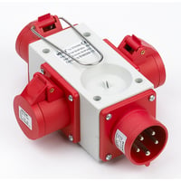 Kompaktforgrener, 5P, 16A, 400V, 3 x CEE 5P 16A 400V udgange