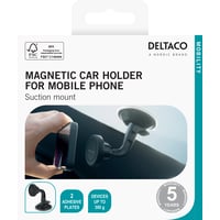 Deltaco Magnetic car holder, suction mount, for mobile phone, black