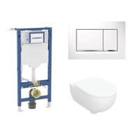 Geberit Duofix 112 cm toiletpakke inkl. Geberit Selnova vghngt + SoftClose toiletsde, Geberit Sigma20 square, hvid/krom