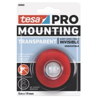 6: Tesa monteringstape 5m x 19mm PRO 66965, transperant dobbeltklbende tape