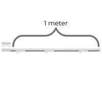 Skagen lysskinne til loft, komplet med 4 pendeladaptor, endetilslutning, hvid, 1 meter