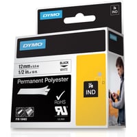 DYMO RhinoPRO tape permanent polyester hvid 12mm