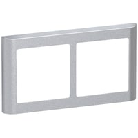 Billede af LK FUGA - Soft 63 vandret design ramme, 2 modul, stlmetallic hos WATTOO.DK