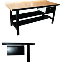 Blika Blackbolt v?rkstedsbord VBB-1.15 komplet inkl. hylde og skuffe RAL 7035/9005