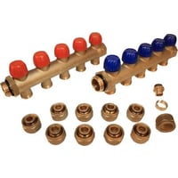 Wavin - Manifold 5 + 5 afgange, uden flowmeter p? freml?b, til ?20 x 2,0 mm pex-r?r