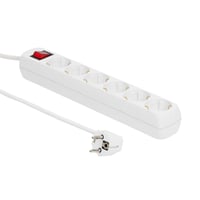 6-stik Schuko-stikkontakt, 3 meter, hvid