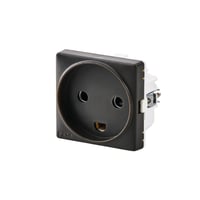 FESH SWITCH Curveline stikkontakt med jord, 1 modul, koksgr