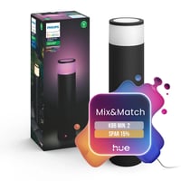 Philips Hue Calla stor udendrs pullert, Color & White ambiance, 600 lm, Zigbee + Bluetooth, sort (1 stk) billede