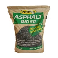 Potmix reparationsasfalt 20kg Asphalt Bio 50 er en klimavenligere asfalt af høj kvalitet
