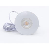 2,5W Ø6,8cm Cabi68 møbelspot RA91 - 12V DC, Hul: Ø5,5 cm, Mål: Ø6,8 cm, Mat hvid - Dæmpbar : Dæmpbar, Kulør : Varm