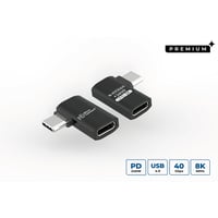 Premium USB4 Gen 3x2 USB-C angled adapter, 40Gbps, 240W