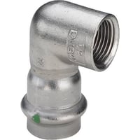 G1 Sanpress Inox, 15 mm x " overgangsvinkel 90, presmuffe/muffe (Rp) - Viega