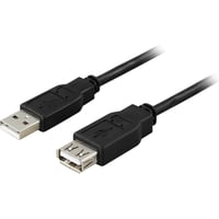 Deltaco Usb 2.0 Type A Male To Type A Female 0,2m Black - Ledning