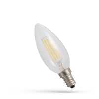 Spectrum 4W LED pre, C35, kultrd, ekstra varm hvid, 1800K, E14 – 340lm, RA80, Flicker free
