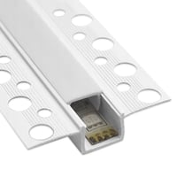 Billede af PVC profil 50x12 til indspartling af LED strips, hvid, inkl. mlkehvidt cover, 2 meter