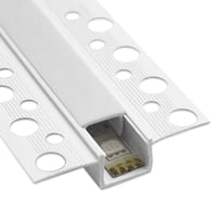 PVC profil 50×12 til indspartling af LED strips, hvid, inkl. mlkehvidt cover, 2 meter