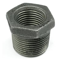 Nippelmuffe, reduceret, 2" x 1 1/4", sort