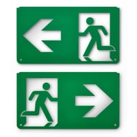 Exit skilt 159Z wl/cm, piktogram pil hjre-venstre, grn, indendrs - Philips