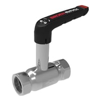 BROEN BALLOFIX kuglehane 1" DN25 med hj spindel og hndtag. Muffe-muffe. Rustfrit stl