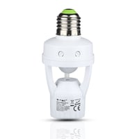 E27 fatning med 360 infrard bevgelsessensor, max 60W, rkkevidde op til 6m, indendrs/udendrs