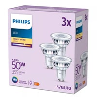 Philips Classic GU10 LED-pre, 2700K, 355lm, 36, 4,6W - 3 pak